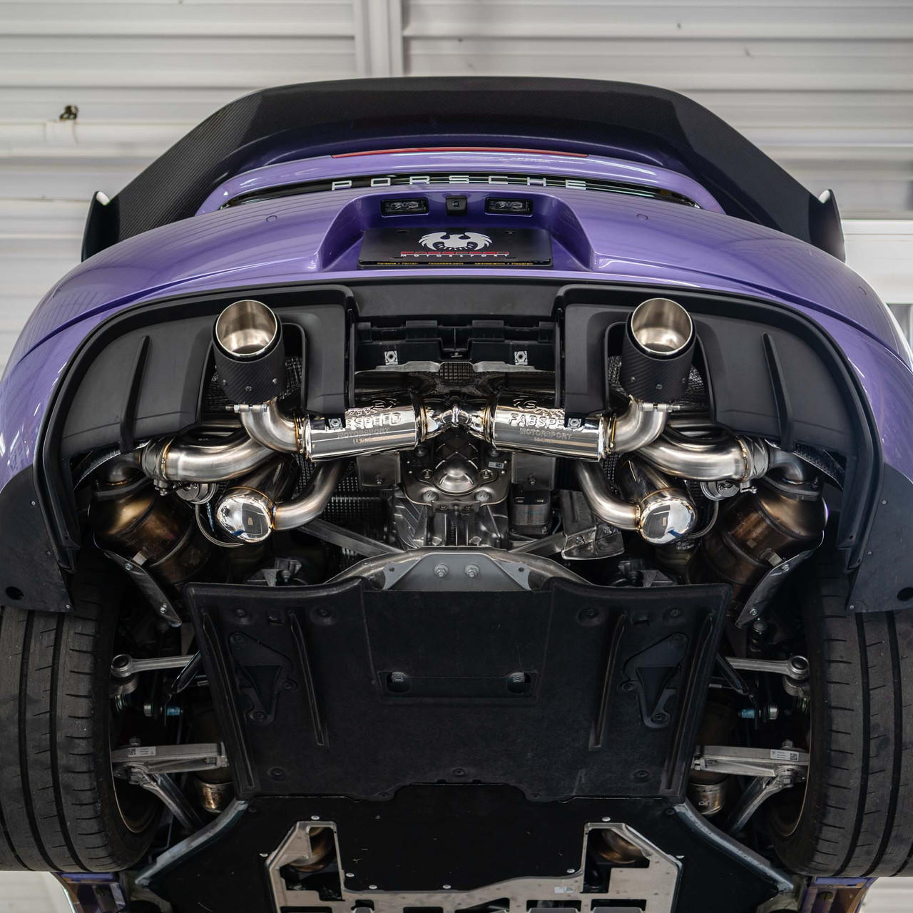 Fabspeed Porsche 718 GT4 RS Valved X-Pipe Cat-Back Exhaust System (2022+)