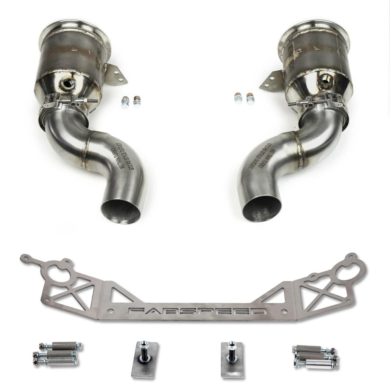 Fabspeed Porsche 992 Carrera Sport Catalytic Converters with GT2RS Style Outlets (2021+)