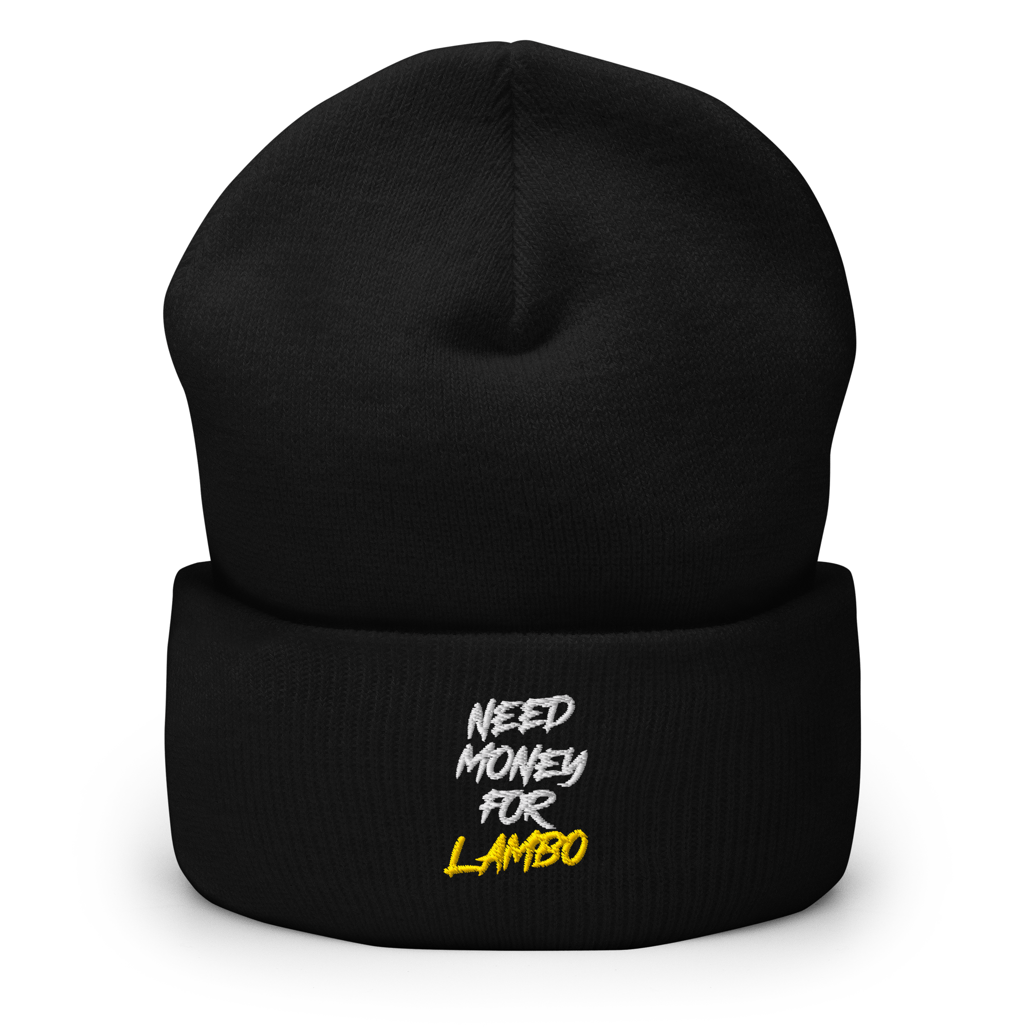 Need Lambo Beanie — embroidered Lamborghini winter hat by Boosted Mayhem