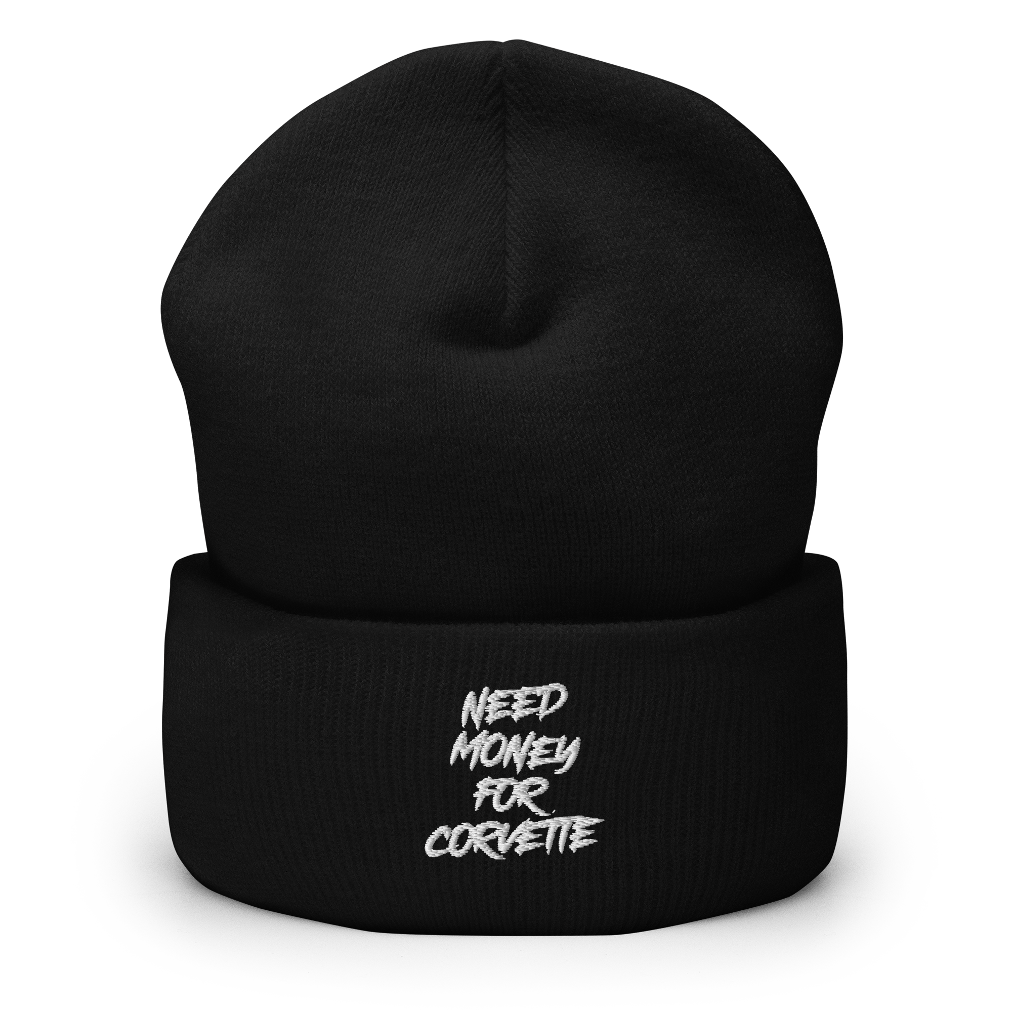 Need Corvette Beanie — embroidered Corvette winter hat by Boosted Mayhem